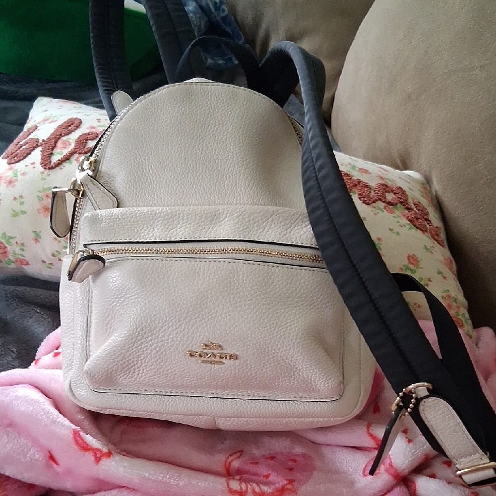 Coach Off-White Backpack with Black Straps